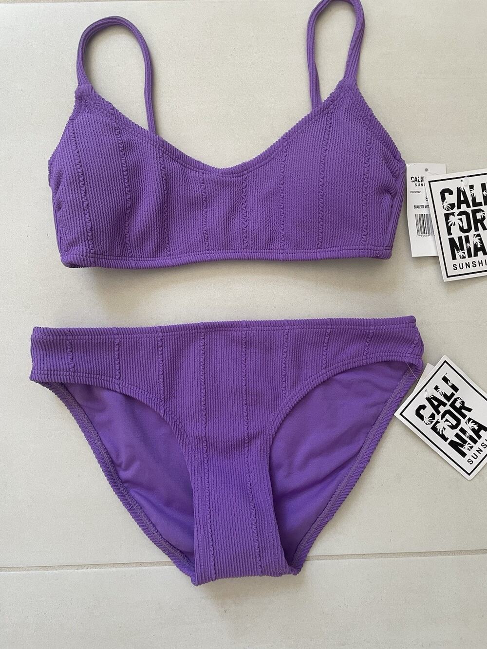 California Sunshine Swim Bikini Swimsuit Textured Swimwear